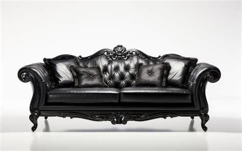 versace black leather sofas